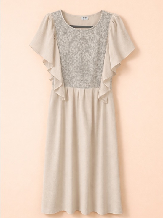Las Marias Dresses & Skirts - ROMANTIC MEXICO CITY VINTAGE FIND FLUTTER SLEEVE MIDI DRESS
